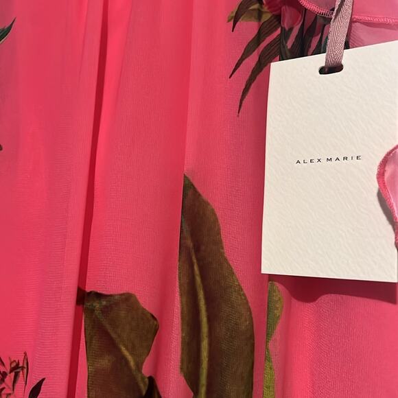 Alex Marie Fiona Halter Neck Tie Back Floral Chiffon A-Line Maxi Dress 16 - Picture 2 of 5